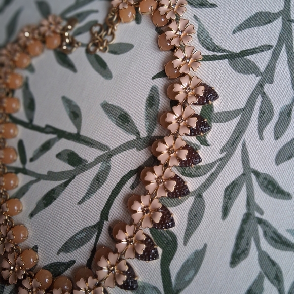 J.Crew Strawberry Fields Blush Floral Necklace and Earring Set - Picture 4 of 7